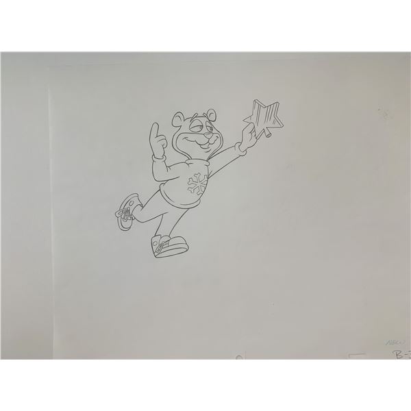 Super Sugar Crisp cereal bear original ad sketch designed by Robert "Bob" Irwin