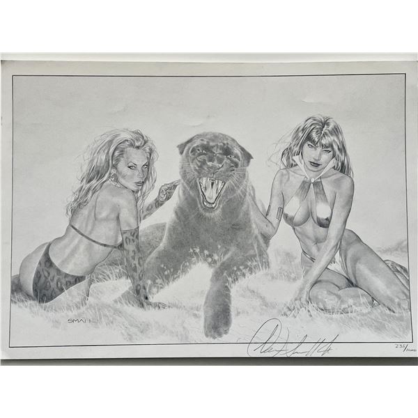 Women and Panther signed artwork