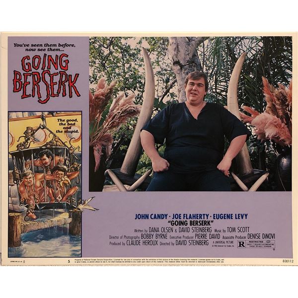 Going Berserk original 1983 vintage lobby card