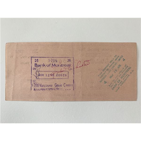 Julie Christie signed check