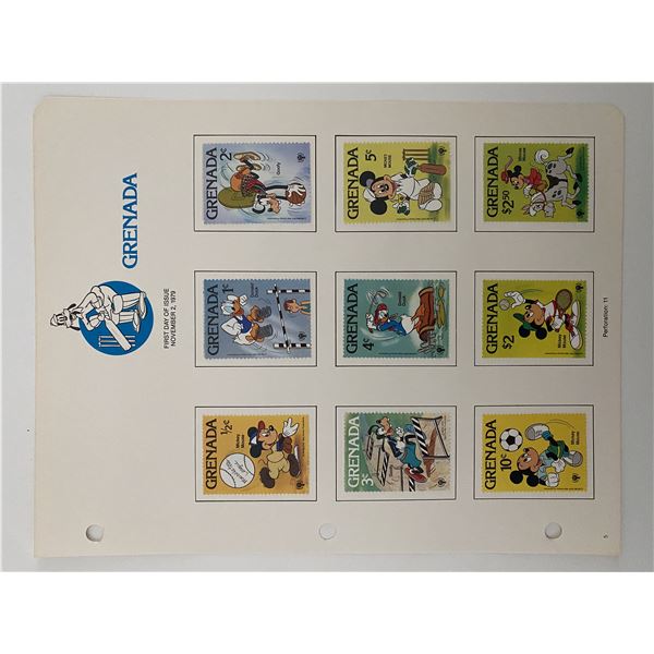 Walt Disney Mickey & Friends Stamp Sheet. Grenada.