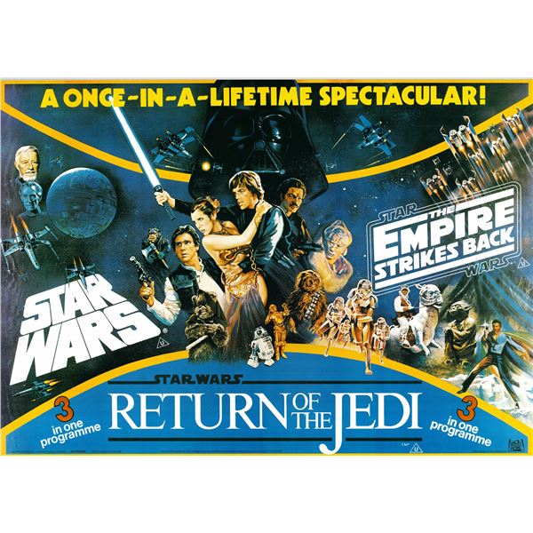 Return of the Jedi (Once-In-A-Lifetime-Spectacular) original 1992R vintage British Quad half sheet p