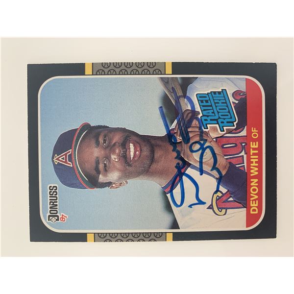 Devon White signed baseball card