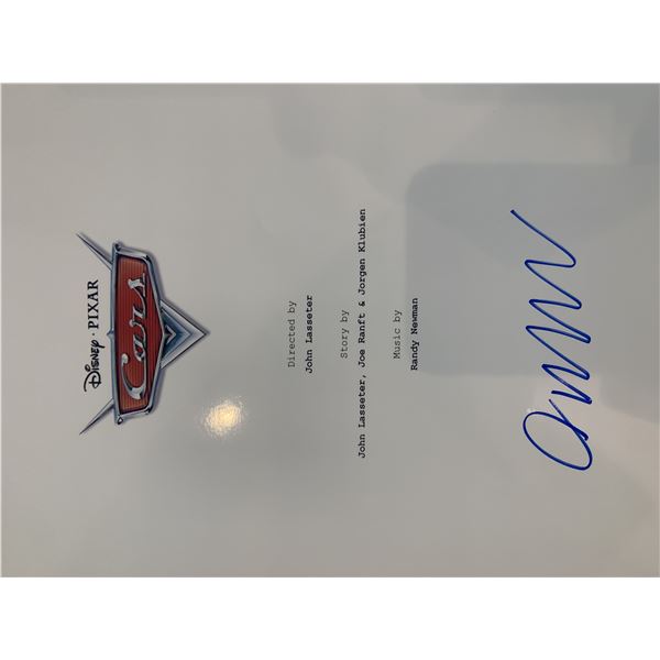 Owen Wilson Cars signed script cover