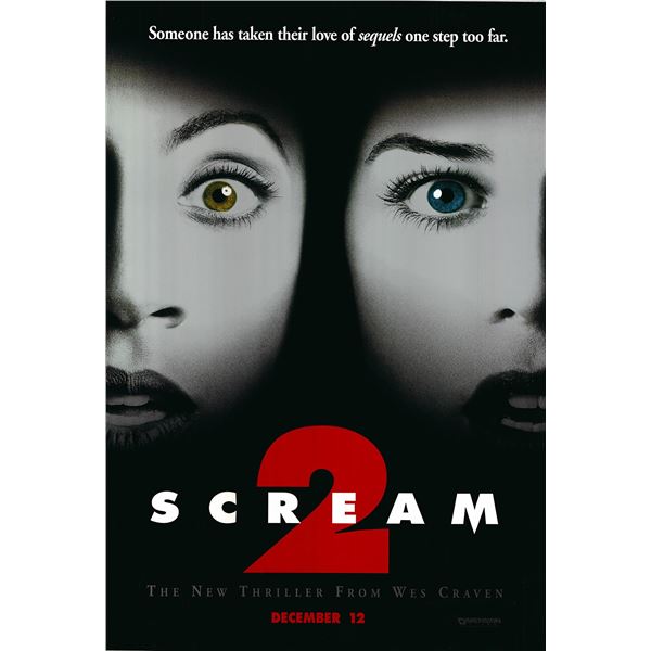 Scream 2 original 1997 vintage advance one sheet movie poster