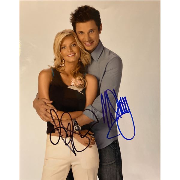 Newlyweds Jessica Simpson and Nick Lachey signed photo