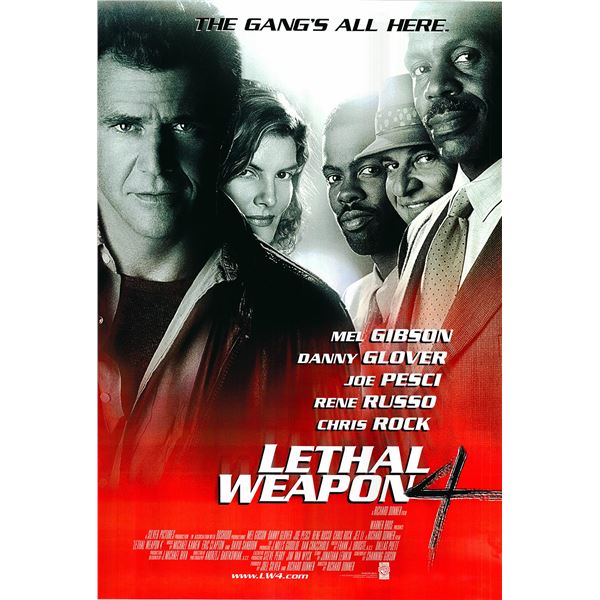 Lethal Weapon 4 original 1998 vintage one sheet movie poster