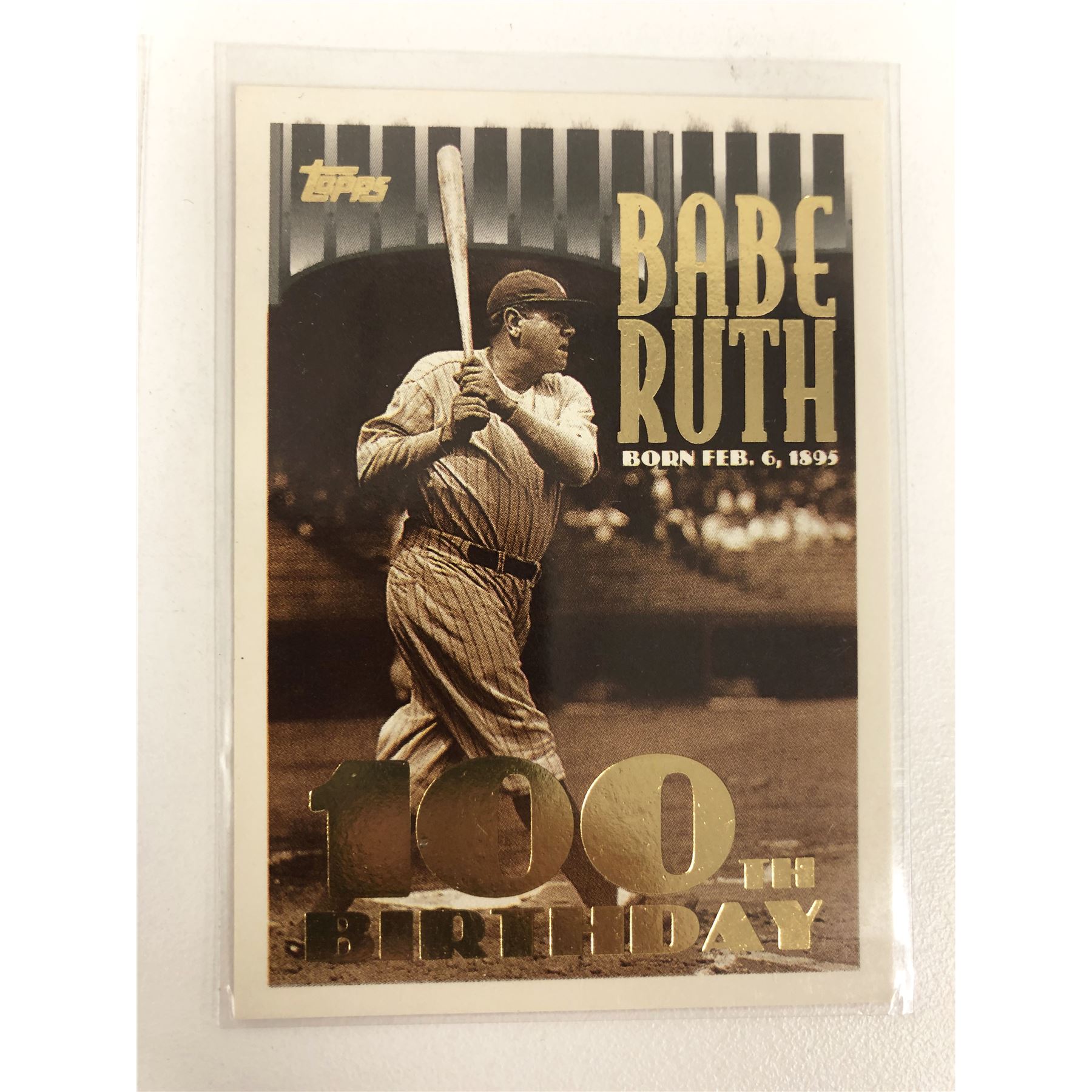 Babe Ruth Rookie Card Topps 1995 Topps #3 100th birthday Babe Ruth baseball card