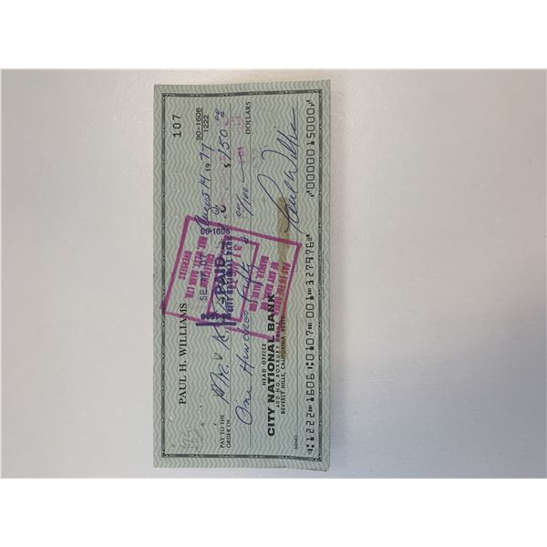 Paul Williams signed check