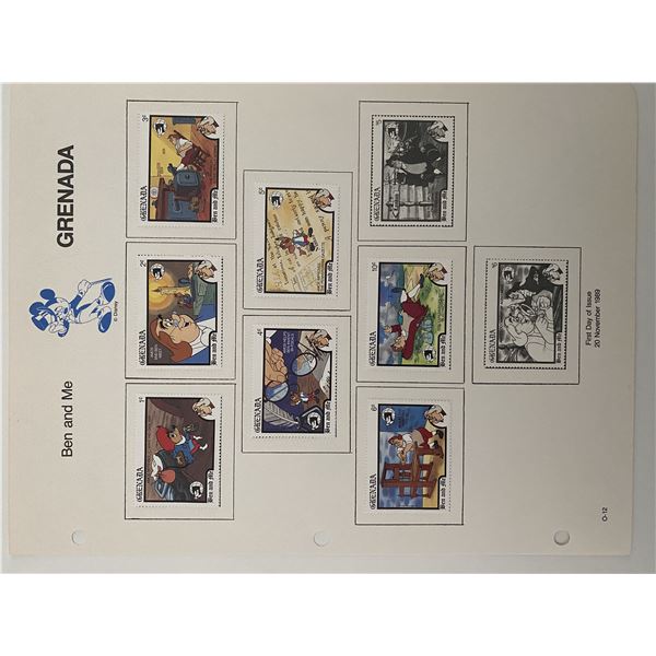 Walt Disney Ben and Me Stamp Sheet. Grenada