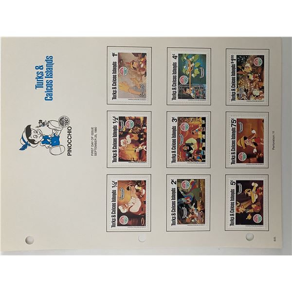 Walt Disney Pinocchio 1980. Turks & Caicos Islands