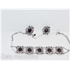 Image 1 : PURPLE CHOKER NECKLACE AND EARRING SET