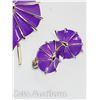 Image 3 : VINTAGE ENAMALED BROOCH AND EARRING SET
