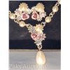 Image 3 : ROSE AND PEARL EARRINGS AND Y NECKLACE