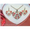 Image 1 : ADORABLE NECKLACE AND EARRING IN HEART SHAPED BOX