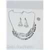 Image 1 : MULTISTRAND SILVER (COLOURED) NECKLACE AND EARRING SET