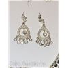 Image 2 : MULTISTRAND SILVER (COLOURED) NECKLACE AND EARRING SET