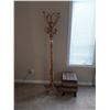 Image 1 : Bamboo Coat Rack & Wicker Foot Stool