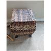 Image 2 : Bamboo Coat Rack & Wicker Foot Stool