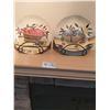 Image 1 : Two Hand Painted Decorative Plates With Stands