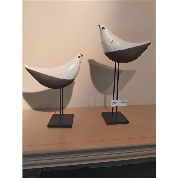 Two Painted Décor  Birds