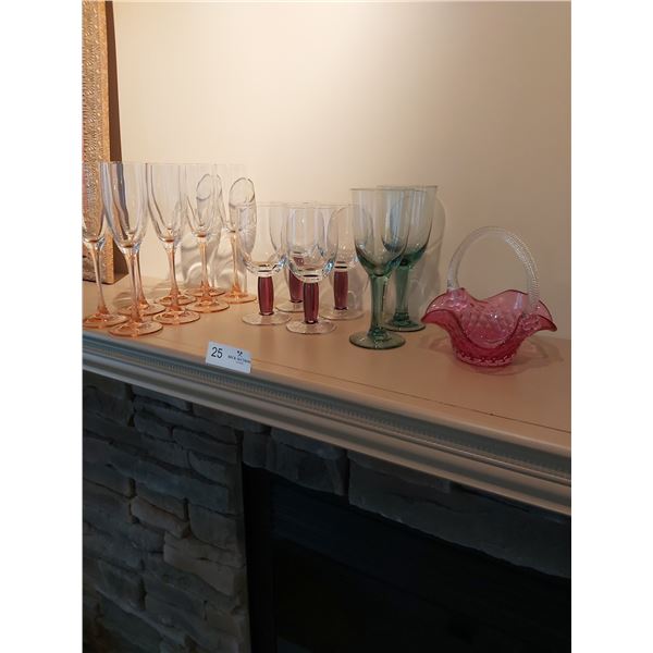 Assortment Of Coloured Glassware