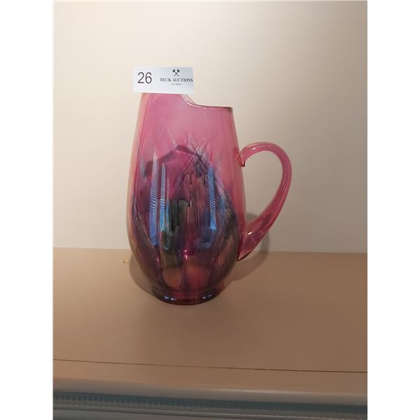 Beautiful Hand Crafted Glass Water Jug
