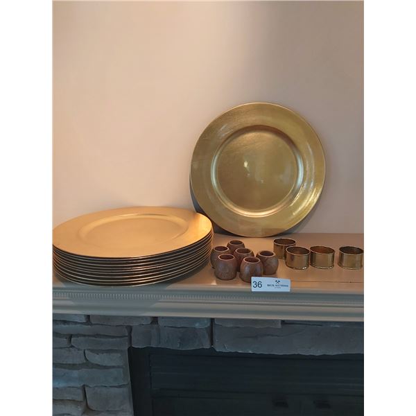 Mayfair & Jackson Decretive Gold Plates & Napkin Rings