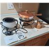Image 1 : Copperware Fondue Pot & Copper Sauce Vessel with Electric Fondue Pot