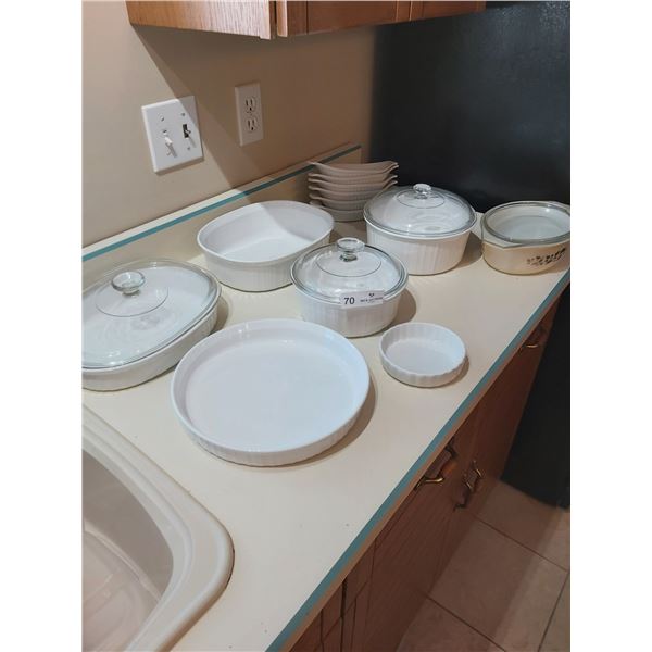Assorted Corningware, Pyrex & Stoneware Baking Dishes Beck Auctions Inc.
