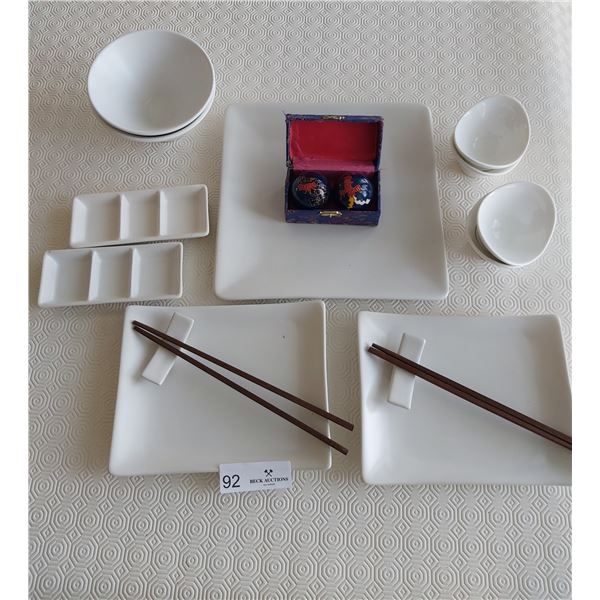 Set of Baoding Balls & Sushi Serving Set