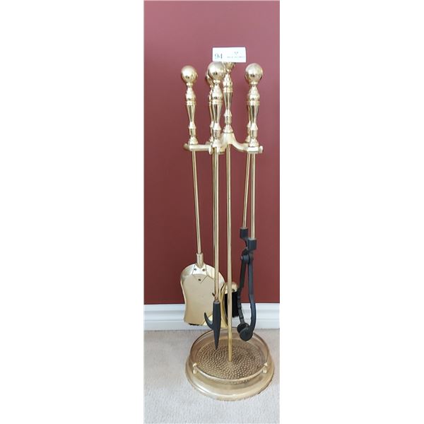 Set of Brass Fireplace Tools