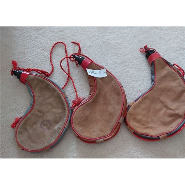 3 Leather Wine Flasks