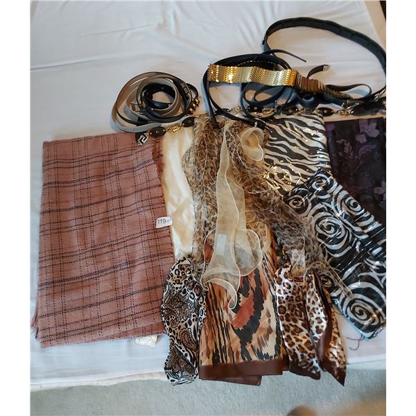 Assortment Of Ladies Scarfs & Belts
