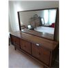 Image 1 : Long Wood Dresser With Mirror