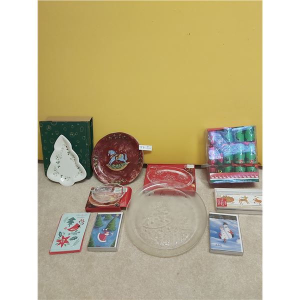 Assorted Christmas Platters & Cards