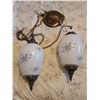 Image 1 : Vintage Painted Double Hanging Glass Light