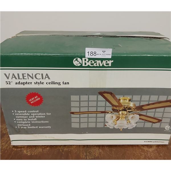 Valencia 52" Ceiling Fan New In Box
