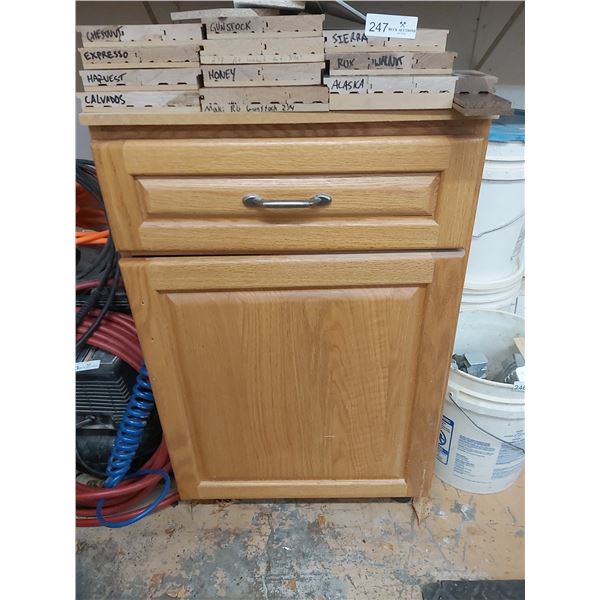 Storage Cabinet With Wood Samples