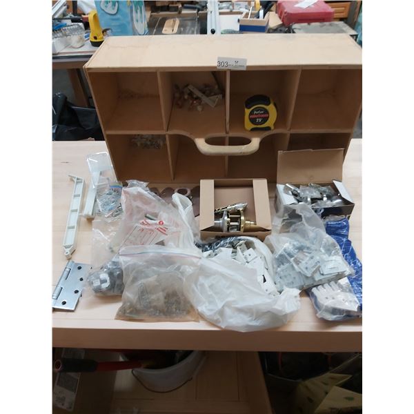 Handcrafted Wood Box & Assorted Hardware