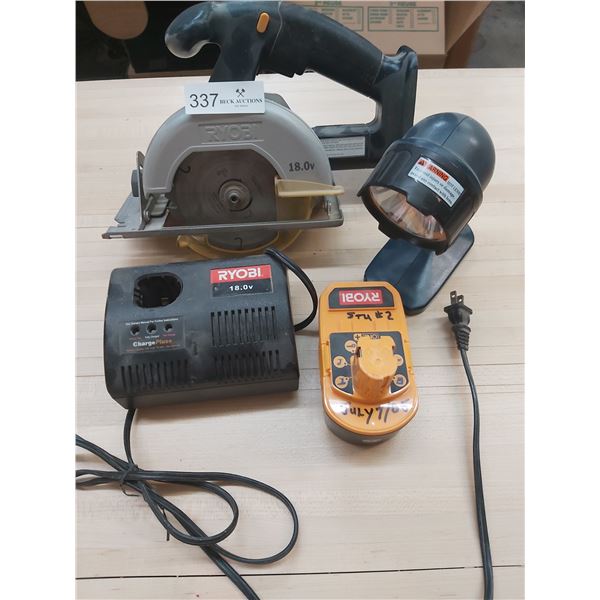 Ryobi 5.5" Cordless Circular Saw & Ryobi 18Volt Flash Light