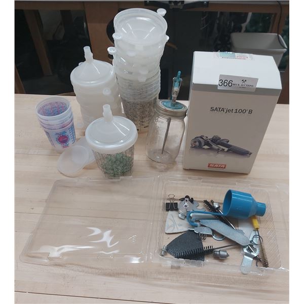 SATA Jet 100 B With Cleaning Supplies & SATA Cups