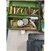 Image 2 : 3 Fishing Tackle Boxes with Contents.  1 of the 3 boxes is a Myster box.  Taped Closed