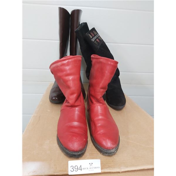 3 Pairs Womens Boots Size 6