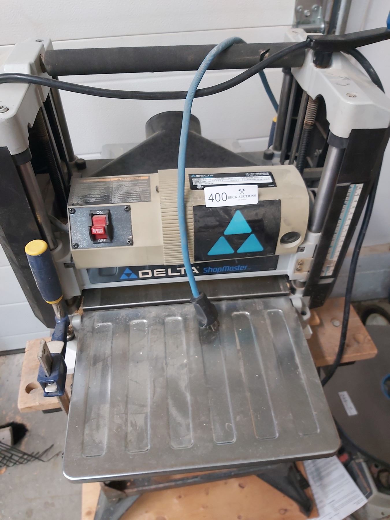 Delta ShopMaster Planer Model TP400LS and Sawhorse On Wheels Beck