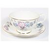 Image 1 : BONE CHINA BLUE, PINK, GREY FLOWER PATTERN TEACUP