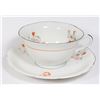Image 1 : ORANGE FLOWER TEACUP AND SAUCER
