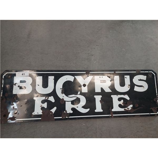 PORCELAIN BUCYRUS ERIE SIGN