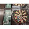 Image 2 : COMPLETE DART BOARD SET WITH DARTS AND CHALKBOARD