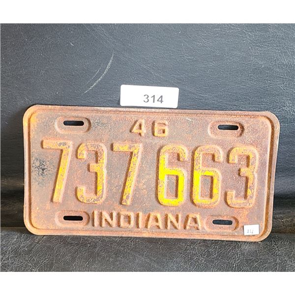 1946 INDIANA LICENSE PLATE